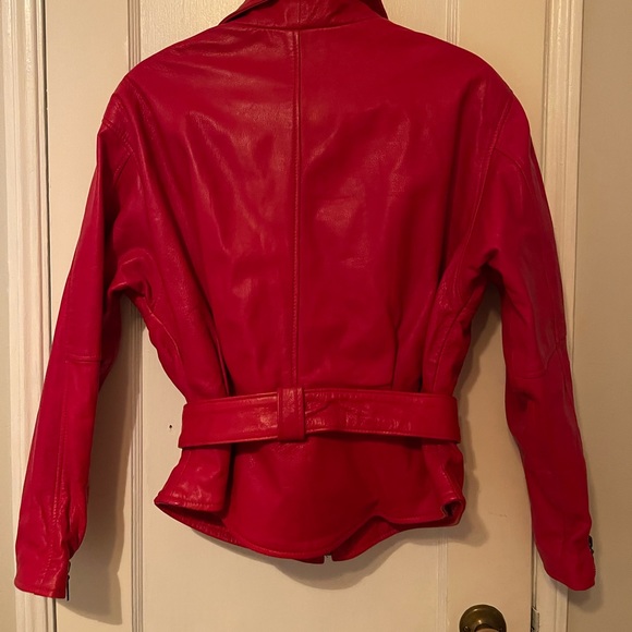 Garantie de qualité EXPRESS. Red leather jacket. - Picture 2 of 5